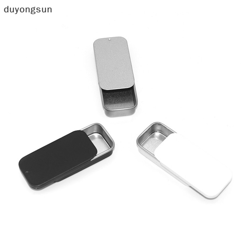 (duyongsun) Metal Rectangular Empty Mini Tin Box Tinplate Push Candy ...