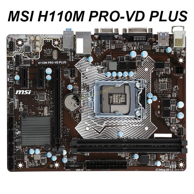 For MSI H110M PRO VD PLUS LGA 1151 Intel H110 USB3.1 4xSATAIII 32GB DDR4 Micro ATX VGA DVI Used Motherboard Shopee Malaysia