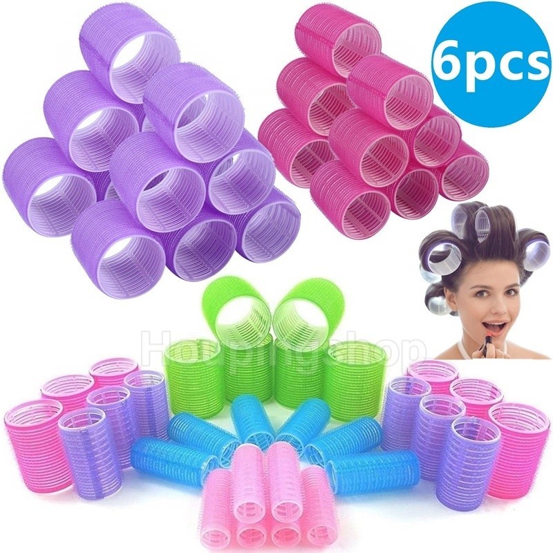 6pcs set eight character bangs curl tube velcro self adhesive curl diy