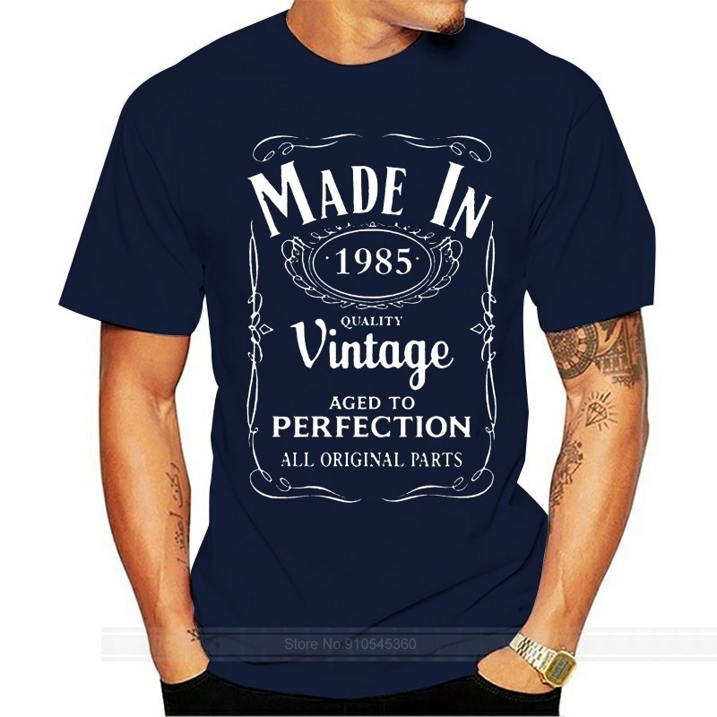 Made In 1985 T-Shirt Born 34th Year Birthday Age Present Vintage Father ...