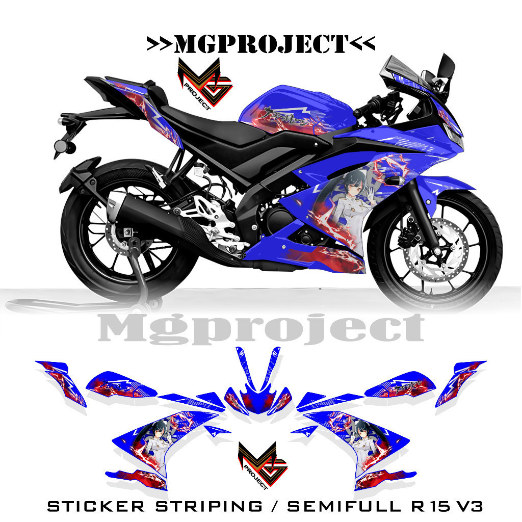R15 v3 sku26, striping r15 v3 anime, Sticker yamaha r15 v3 | Shopee ...
