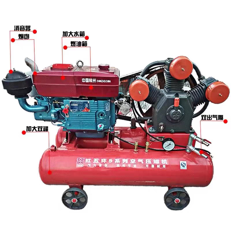 Pemampat Udara Diesel Hongwu W1.8/2.8/3.5/4.0 Tukul Angin Meriam Angin ...