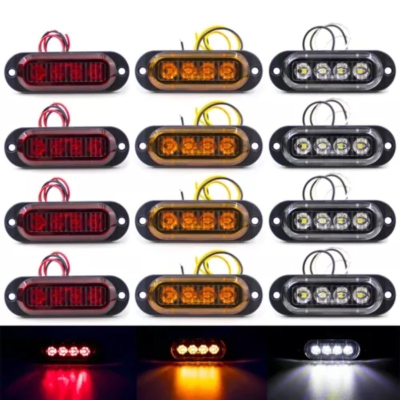 6/10PCS 4LED Car Warning Light Grill Breakdown Emergency Light Car ...