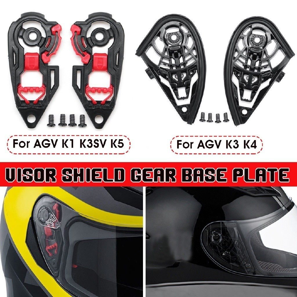 Vizier-helm Basisplaat Voor AGV K1, K3SV, K5 En K3/K4 – Set Van 2, Zwart Of Zwart/rood