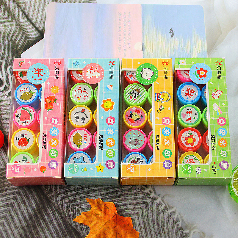 Spot Goods#Children's Seal Set Teachers Reward Kindergarten Seal Cute ...