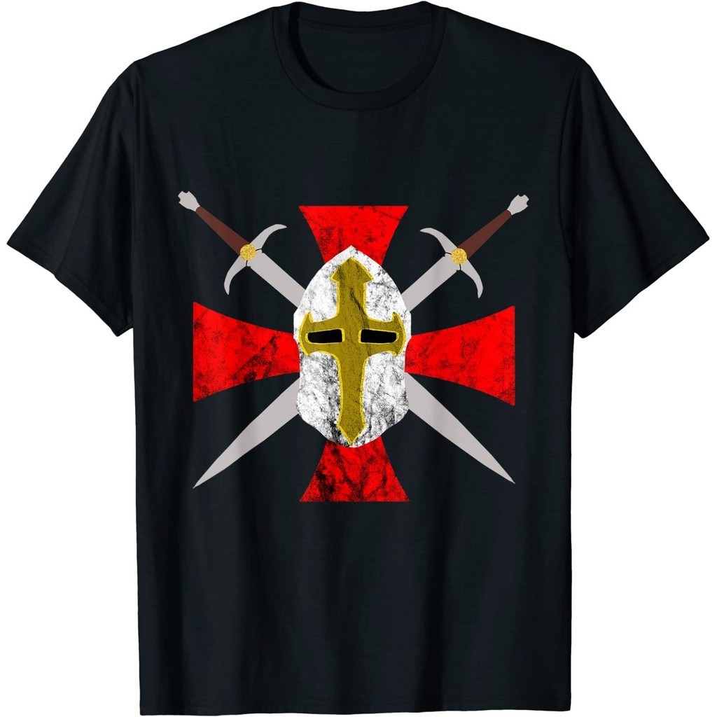 Templar Crusader Knights Cross Code Symbol Medieval Soldier Men Tshirt ...