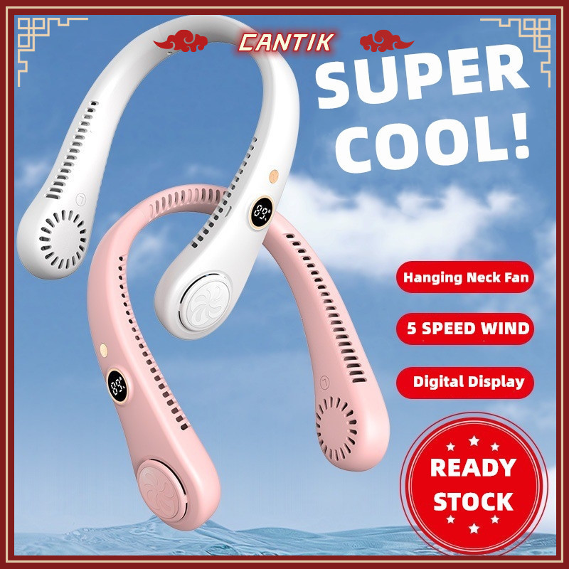 2025 Portable Neck Fan Battery USB Rechargeable 5 SPEED Bladeless ...