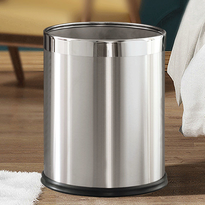High-end Stainless Steel Trash Can Household Living Room Simple Modern ...