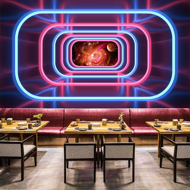 Custom wallpaper mural Live room wallpaper, geometric technology ...