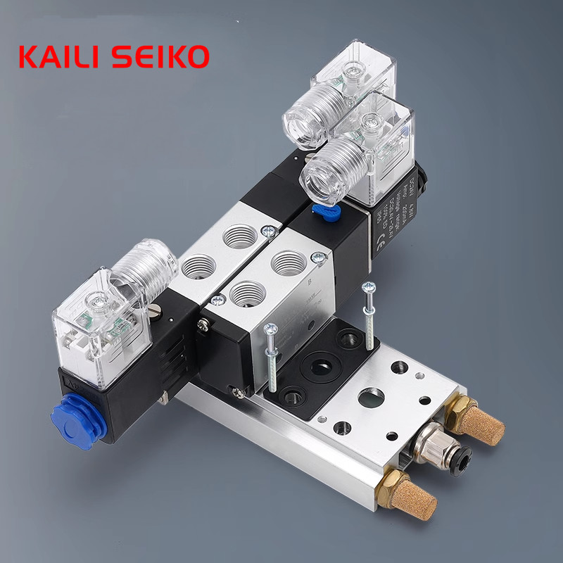 300M-10F Pneumatic Base Plate Manifold Block Set 10 Rows Body 300 For Solenoid Valve Airtac 5/2
