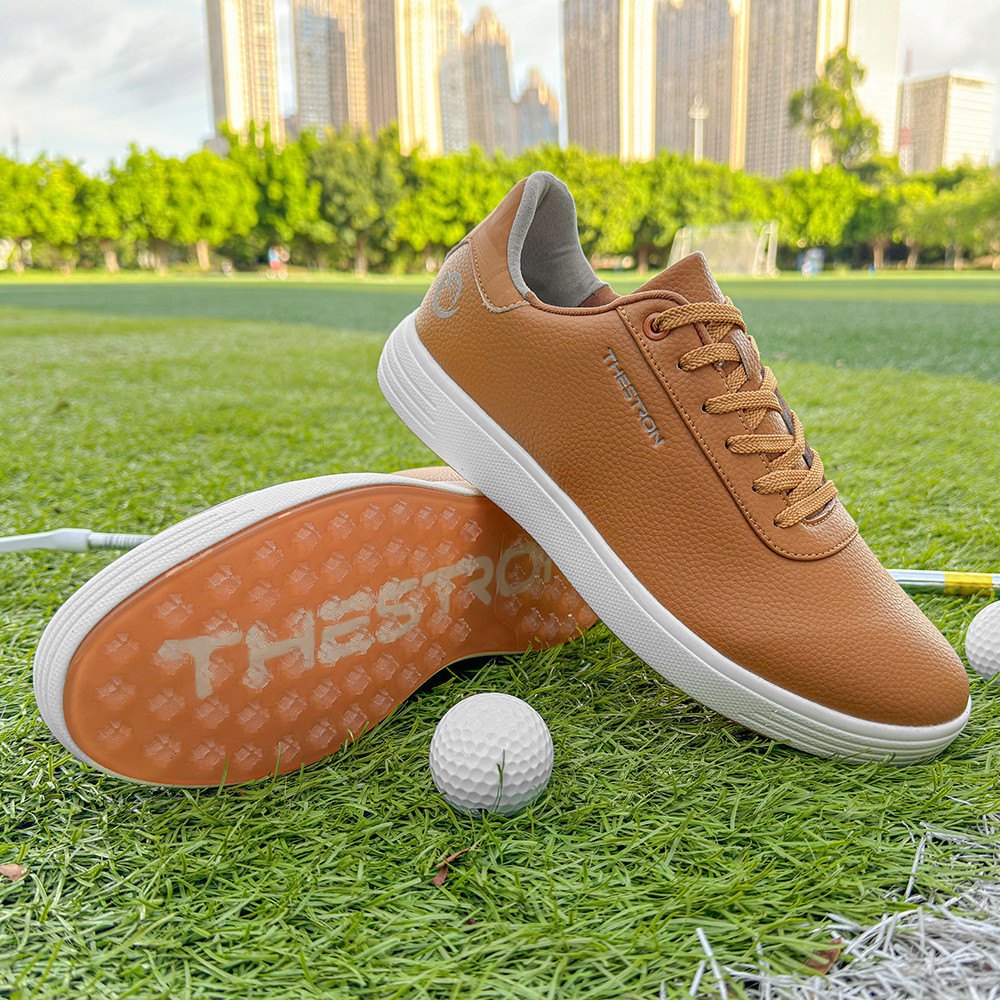 SDEQA Heren golfschoenen, spikeloze waterdichte golfsneakers, ademend