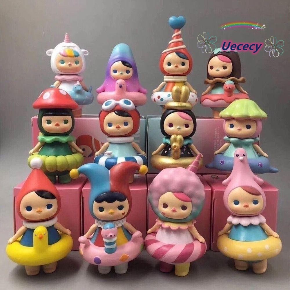 UECECY Anime Cartoon Figure Model, Cute Pucky Pool Babies Series Box ...