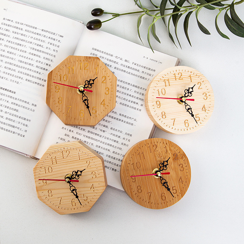 Solid Wood Clock Simple Desktop Clock Home Table Clock Student Clock ...