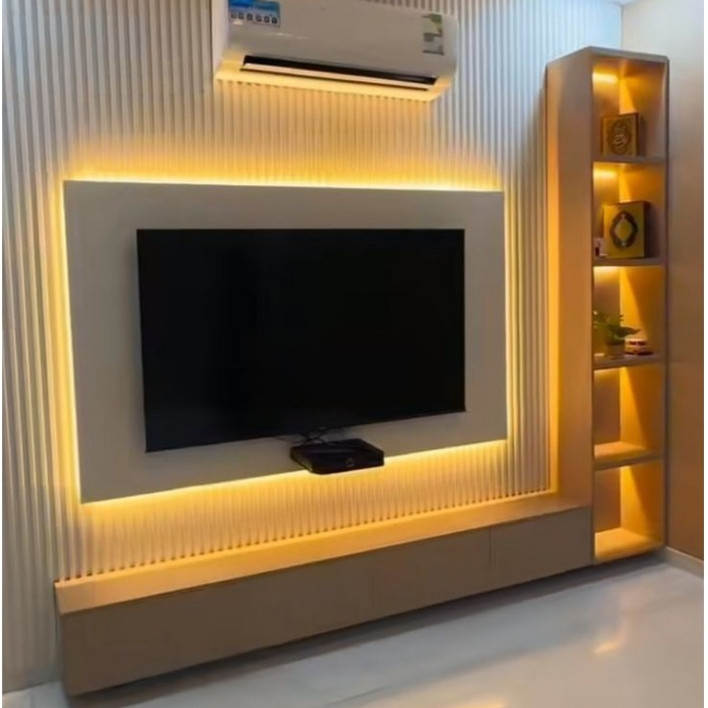 Tv BACKDROP led TV rack backlight Minimalist TV CABINET Wall Mounted ...