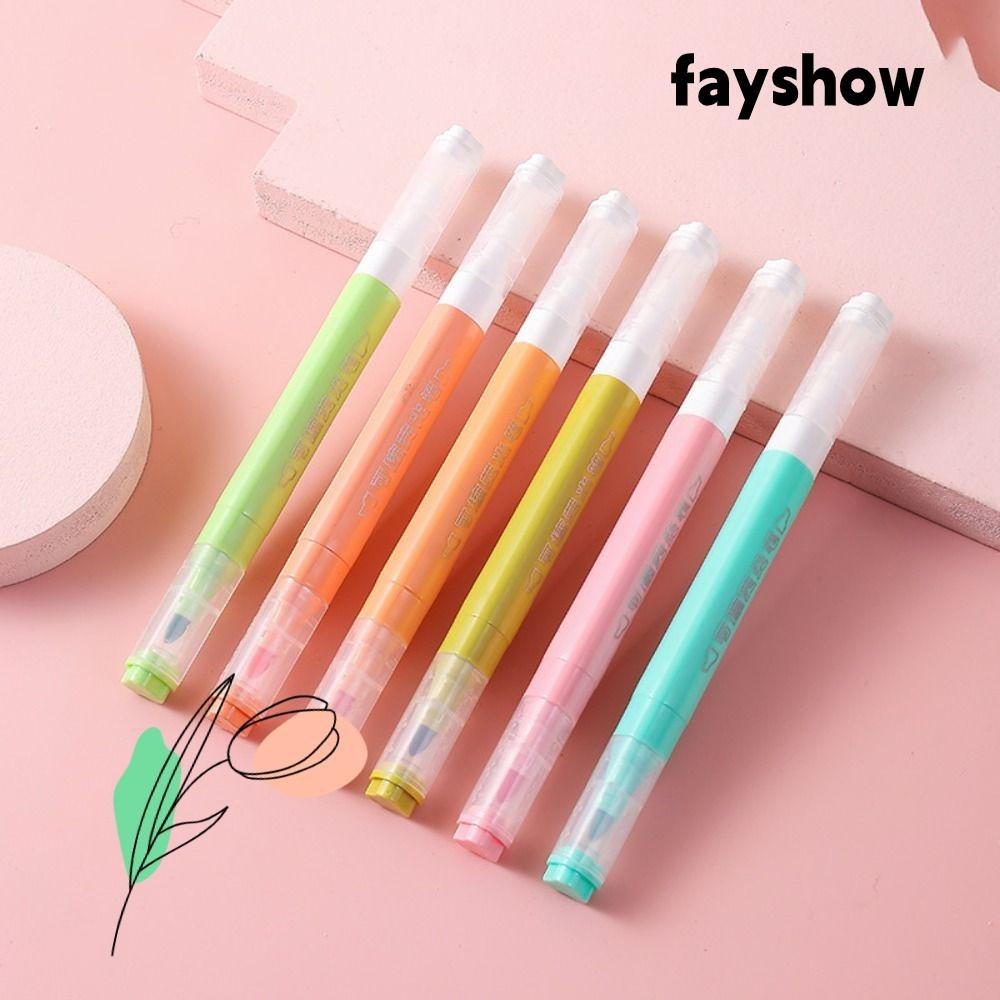 FAYSHOW Colored Highlighter Pens Set, Plastic Stationery Multicolour ...