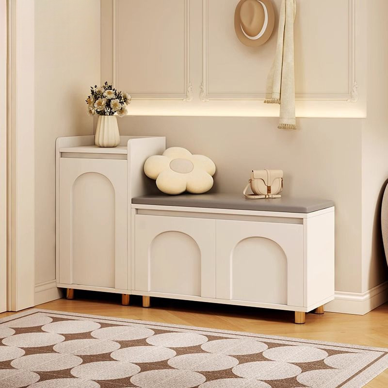 Shoe rackshoe rack with seat Cream wind entryway shoe bench doorway ...