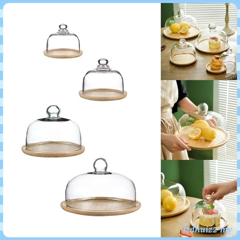 [LzdhuizbcMY] Bamboo Cake Stand with Dome, Serving Tray ...