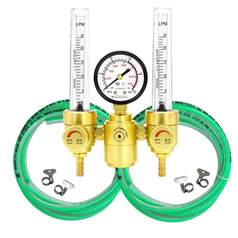 Dual Output with Double 3M Silicon Hose Argon Regulator Flow Meter for ...