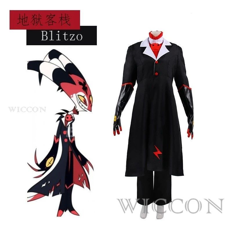 Anime Helluva Boss Blitzo Cosplay Costume Party Uniform Suit with Tail ...