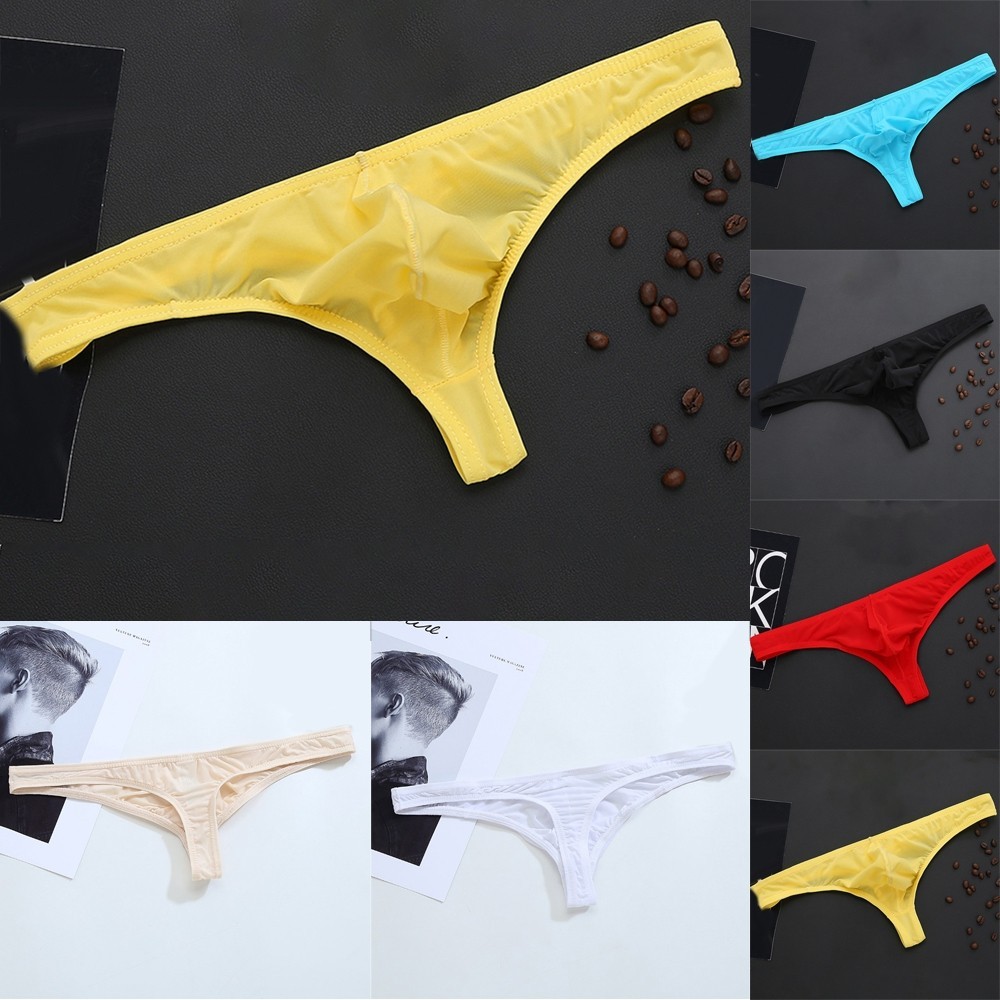 ⭐READY STOCK ⭐Stretchy Sheer Thong Underwear for Men Low Rise G String ...