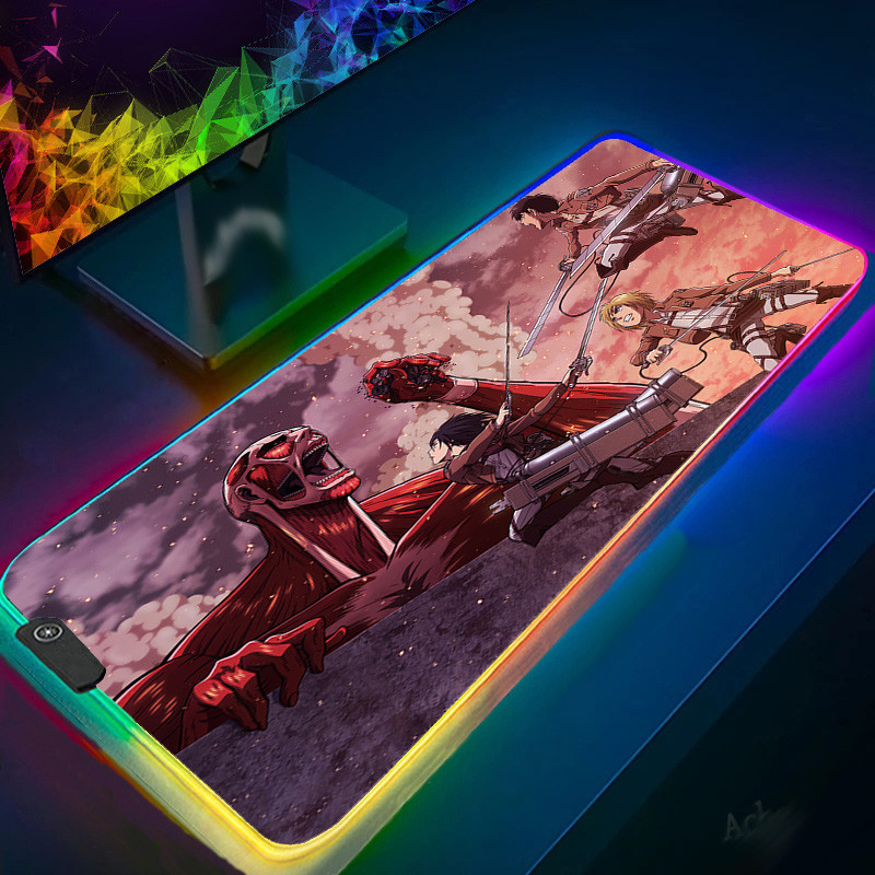 Complete PC Gamer RGB Attack on Titan Mouse Pad Gaming Accessories ...