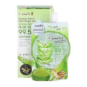 Aloe Vera 99.5% Smooto Aloe E Snail Bright Gel Moisturizer Nourish Skin ...