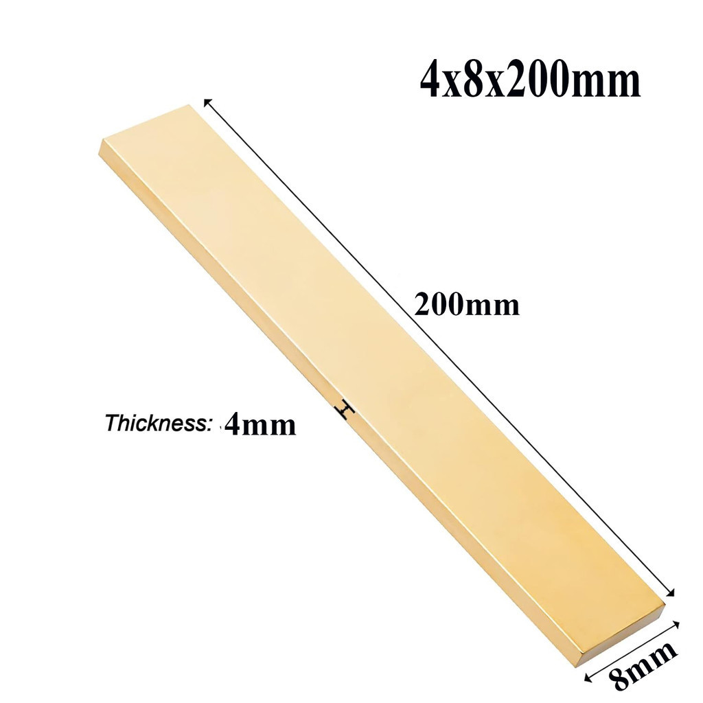 Barre Plate En Laiton H59 - Épaisseur 3 à 6mm, Largeur 4 à 50mm, Longueur 500mm, Finition Brute
