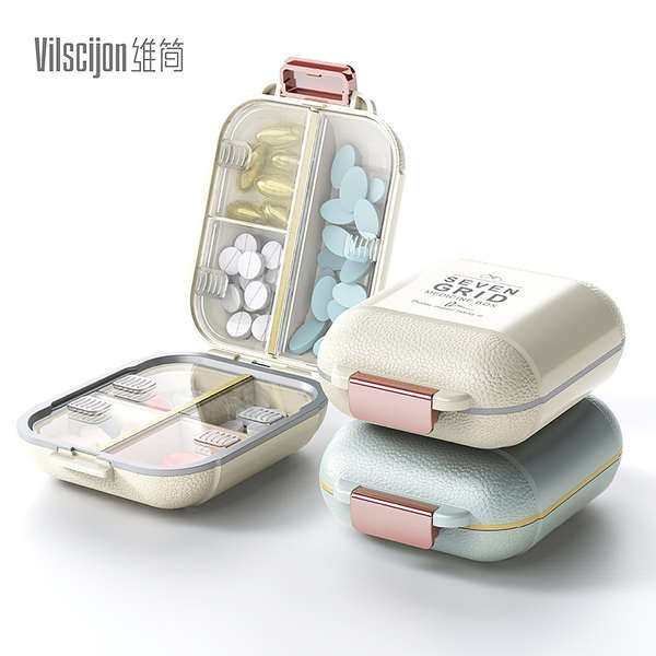 Pill Box Portable Medicine Sub-Packing Box Seven Days a Week Portable ...