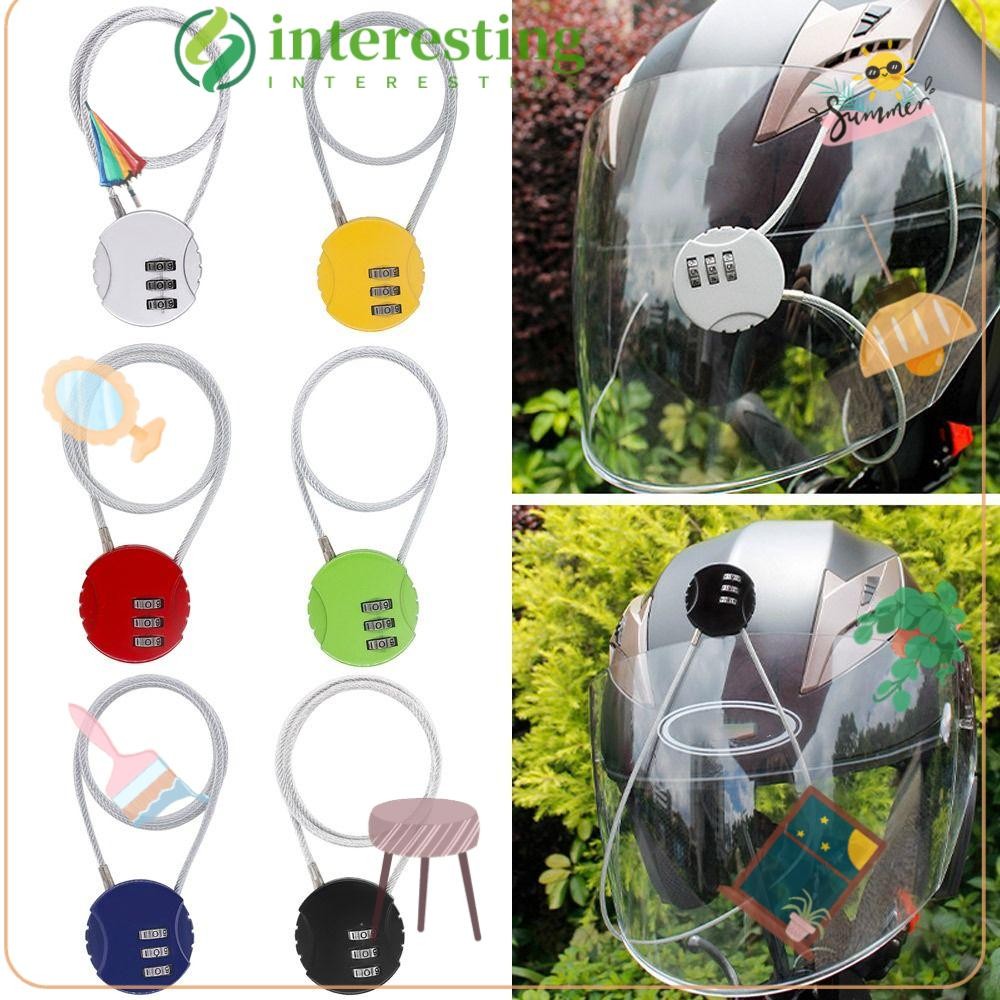 INTERESTING Wire Rope Padlock Motorcycle Helmet Lock Password Code ...