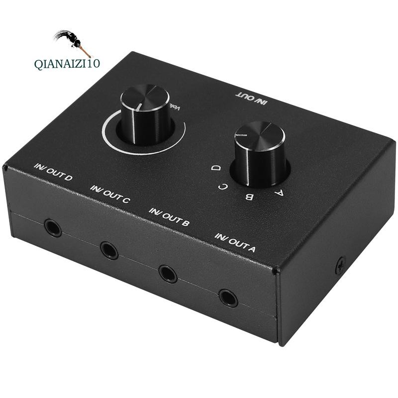 4 Port Audio Switch, 3.5mm Audio Switcher, Stereo AUX Audio Selector, 4 ...