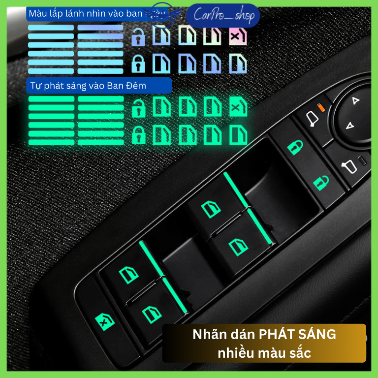 Car door button stickers, car door button glowing sticker set | Shopee ...