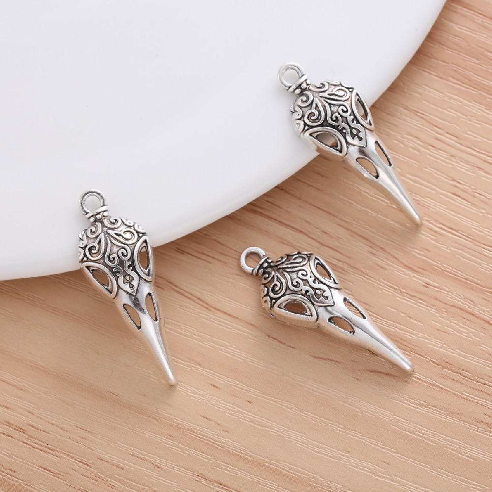 10pcs Fashion Vintage Bird Skull Charm Accessories for Women's DIY ...