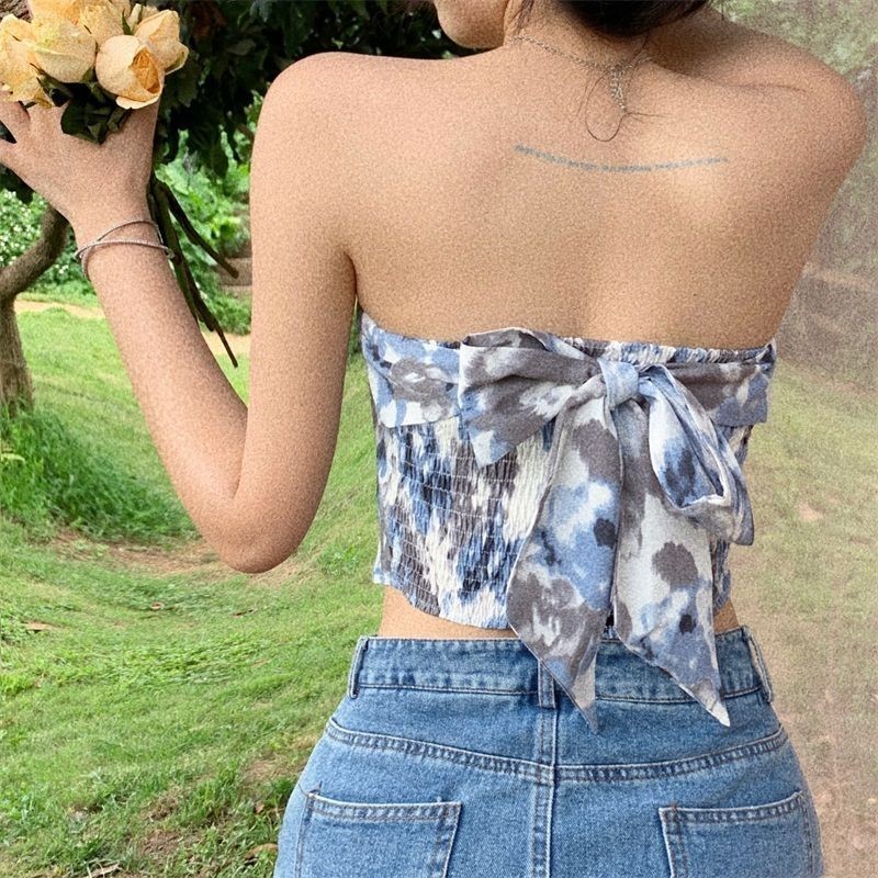 Barbie Tie-Dye Tube Top Women Design Niche Hot Girl Style Inner Wear ...