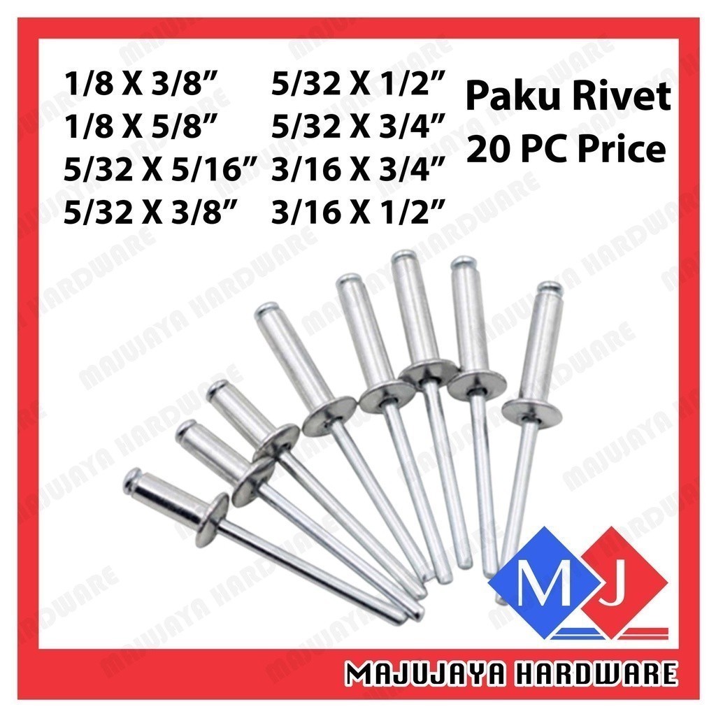 Paku Rivet Ribet Aluminium kualiti buta Rivet Paku Rivet Pop Rivet ...