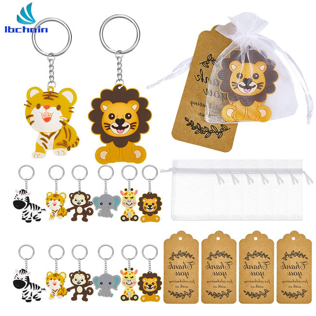 Clearance Sale!! 24pca Jungle Animals Keyring Set With Thank You Tags ...