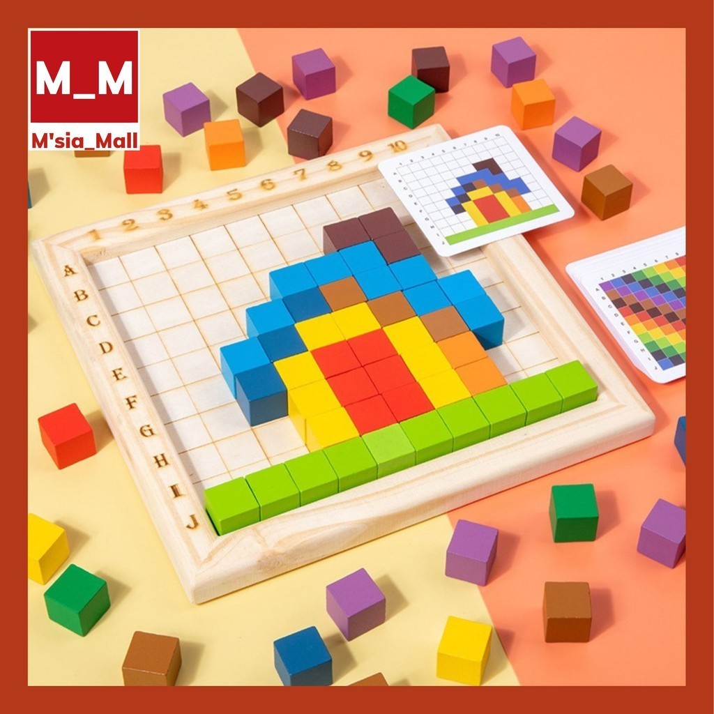 Wooden 100 Counting Cubes/Montessori Early Learning Toy/Puzzle Block ...
