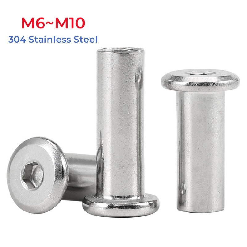 304 Stainless Steel Large Flat Hex Hexagon Socket Head Rivet M6 M8 M10 ...
