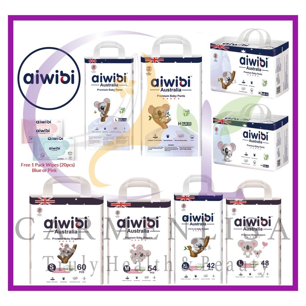 Aiwibi Premium Diapers - Chlorine Free Tape / Pants Large / Medium Pack ...