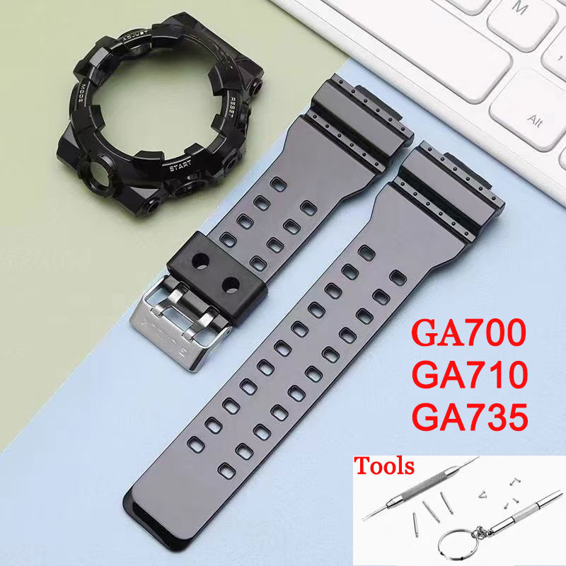 Rubber Replacement Strap & Case For Casio GA700 / GA-700 – Sports Band, Two-Piece