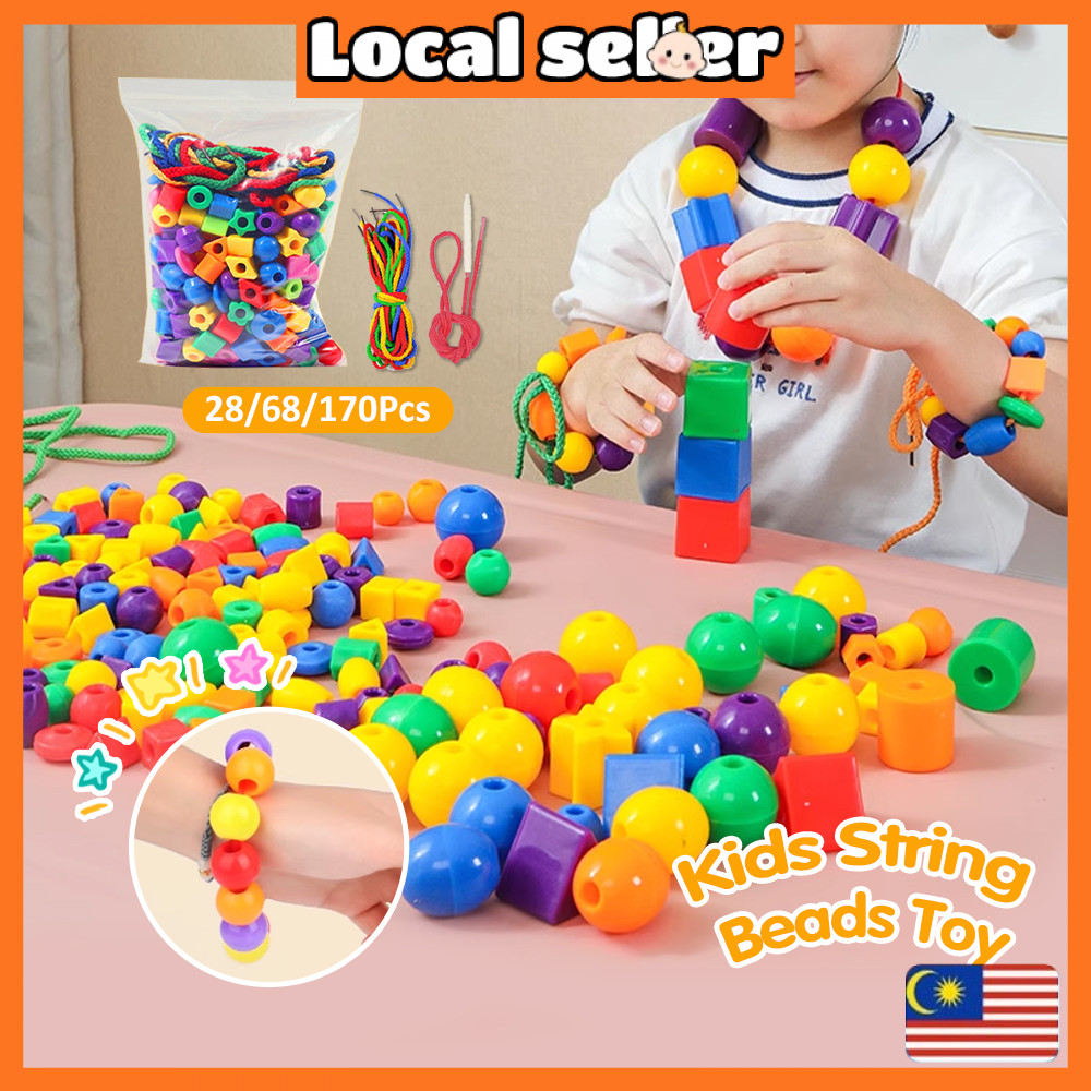 Aikoky 28/68/170Pcs Kids String BeadsToy Rope Threading Toys Montessori ...