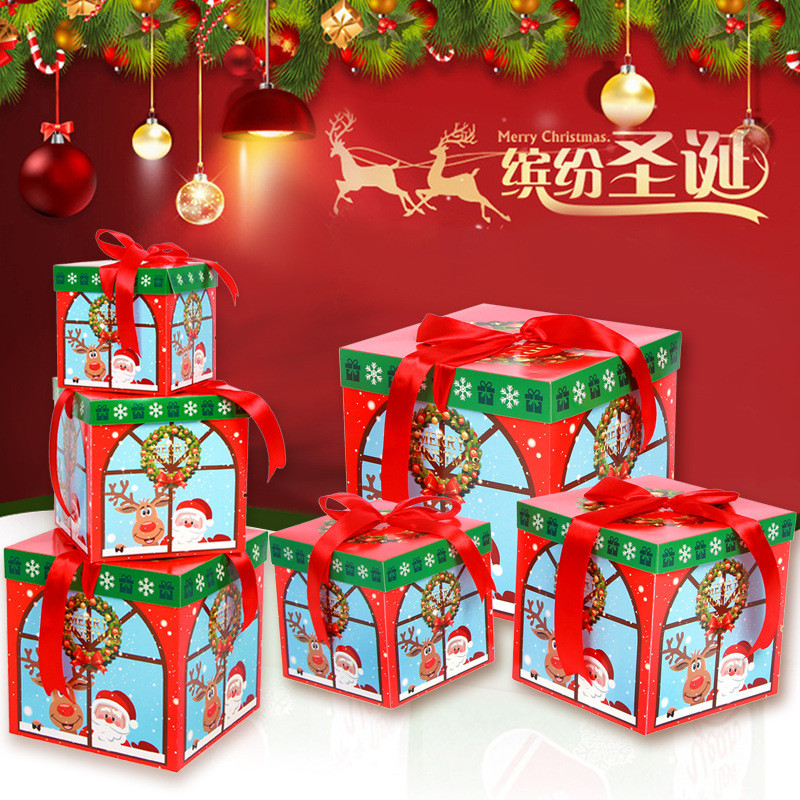 Christmas Gift Boxes Xmas Nesting Boxes with Lids in 3 Assorted Sizes ...