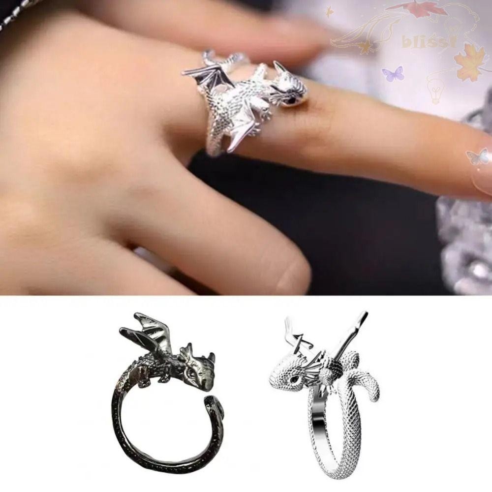 BLISS Dragon-shape Rings Kit, Adjustable Animal Shaped Flying Dragon ...