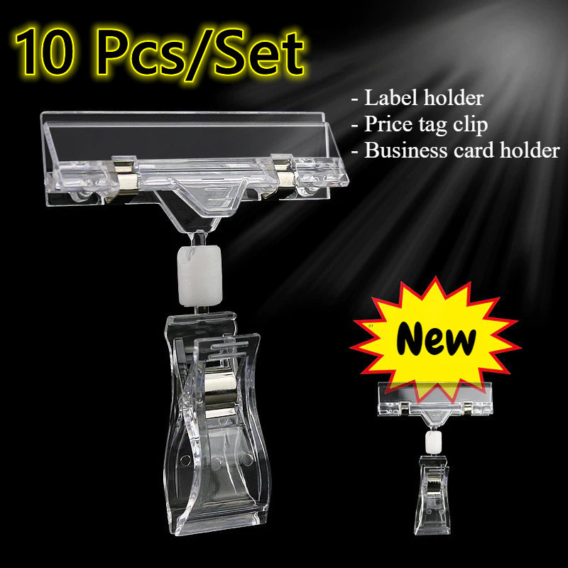 10 Pcs/Set Price Tag Holder Colorful Clip Pop Card Stand For ...