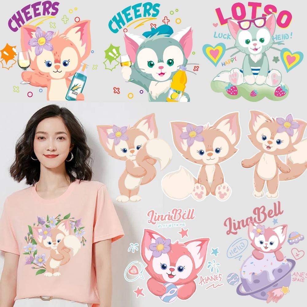 LinaBell cartoon heat transfer hot stamping sticker thermal ...