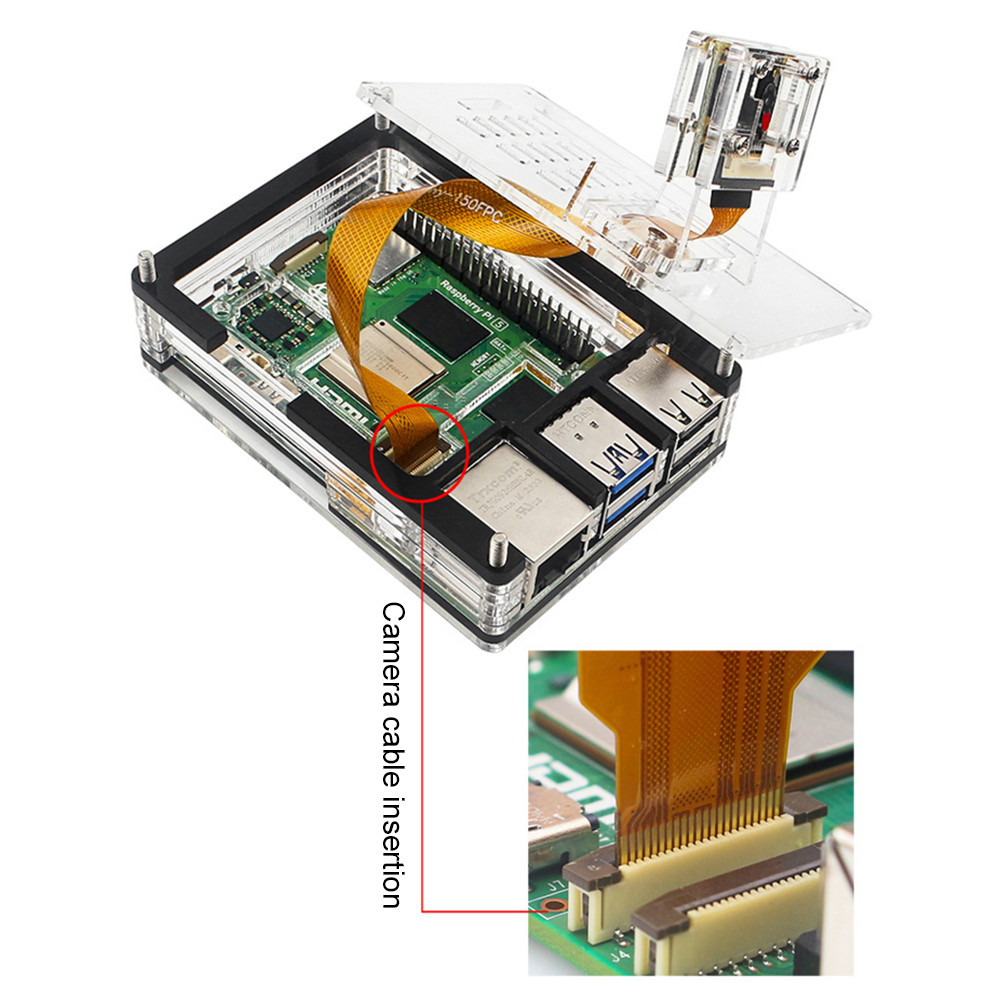 Clear Acrylic Case Support Official Active Cooler Fit for Raspberry Pi ...