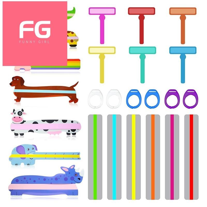 25 Pieces Dyslexia Reading Strips Reading Guide Strips for Kids Animal ...