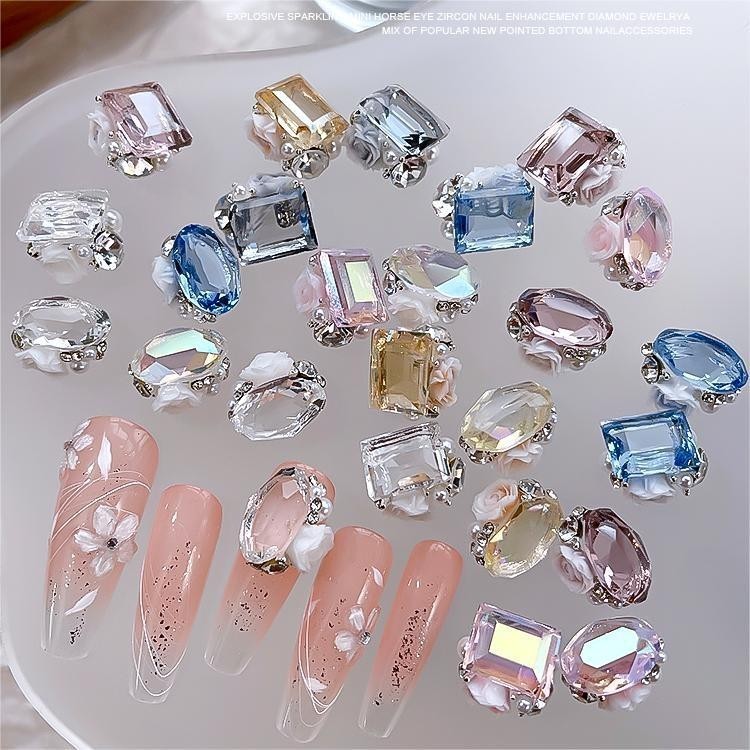Nail Art Rhinestones Crystal Nail Decoration Nail Sticker DIY Clear ...