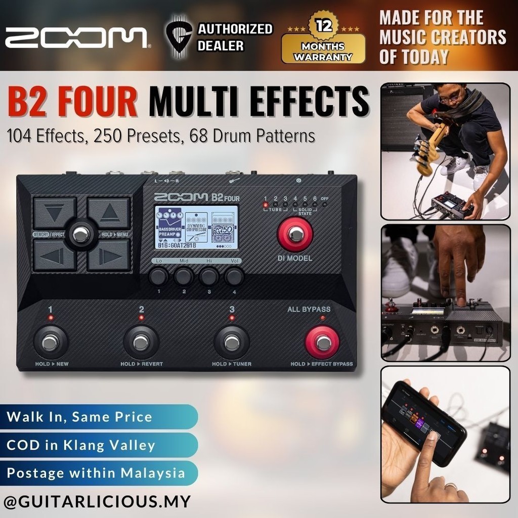 Zoom B2 FOUR Bass Multi-effects Processor ( B-2 Four / B-2 Four ...