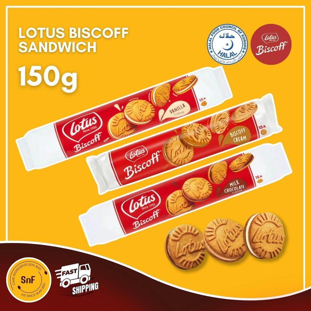 Lotus Biscoff Sandwich Vanilla Milk Chocolate Biscoff Cream Biscuit ...