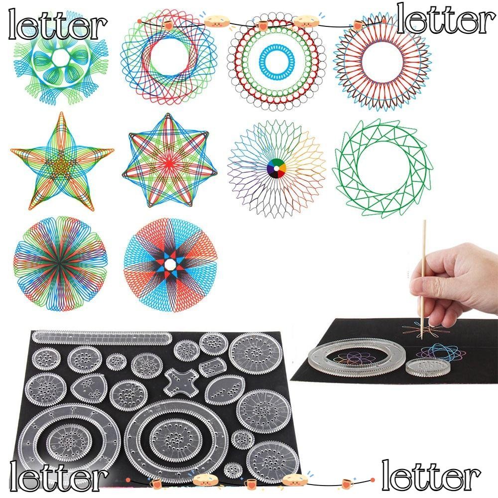 LETTER 5/12/22PCS Drawing Toys Set, Special Shaped Interlocking Gears ...
